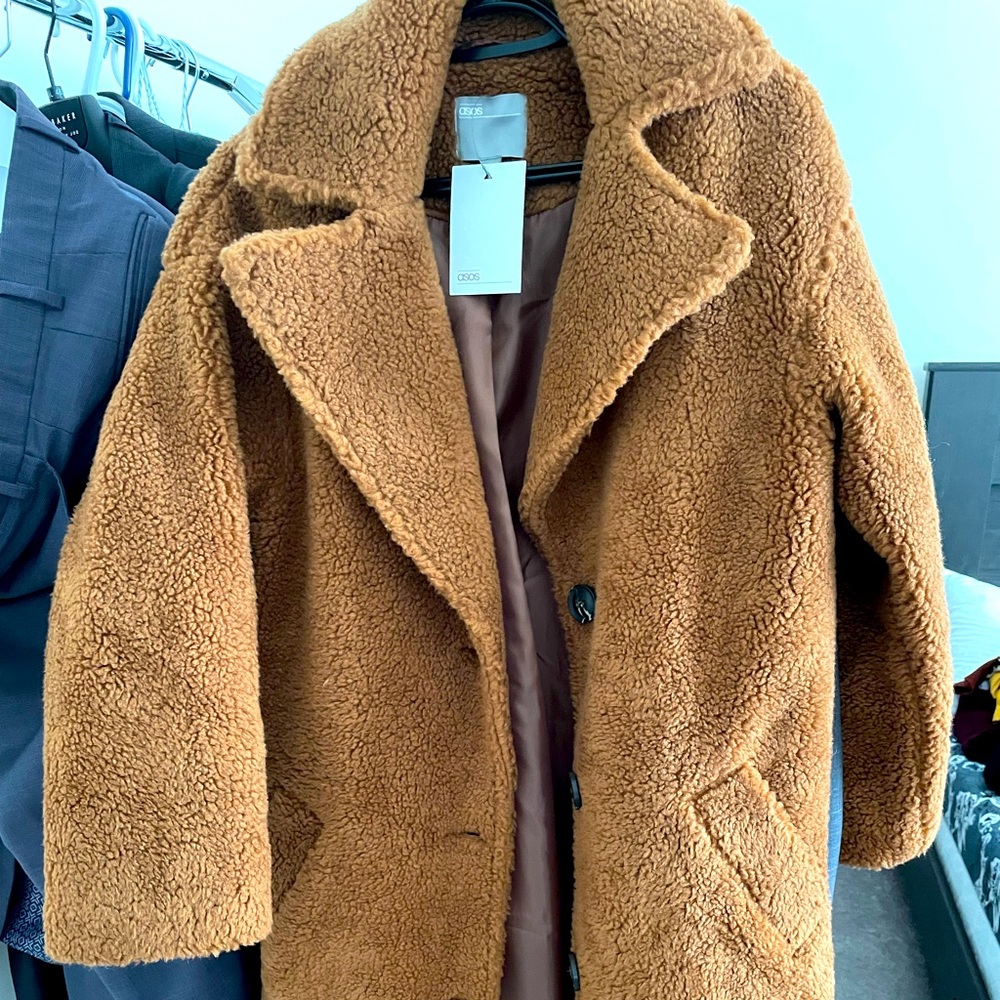 Brand new Asos Teddy Coat Brown